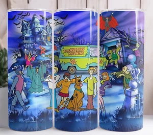 Scooby Doo Tumbler 20oz Stainless Steel Skinny Straw Cup Travel Mug - Picture 1 of 10