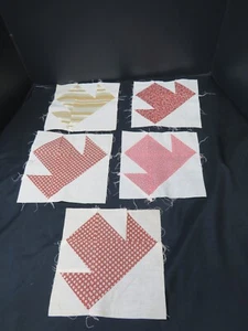 5 Maple Leaf Vintage Quilt Blocks - 8 x 8 inch - Picture 1 of 7