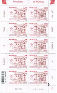 Monaco 2025 Full Sheet CENTENARY OF SAINT-PAUL'S ANGLICAN CHURCH MNH - Picture 1 of 1