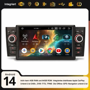 8 Kern 64GB Android 14 DAB+ Autoradio GPS Carplay 4G USB Fiat Grande Punto Linea - Bild 1 von 24