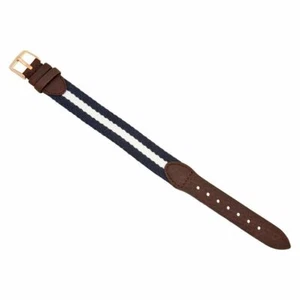 Daniel Wellington Grace Glasgow 0752DW 18mm Blue White Brown Nylon Leather Strap - Picture 1 of 1