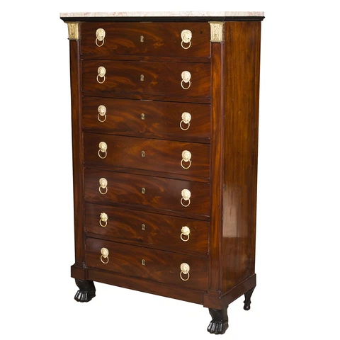 French Neoclassical Bronze Mounted Mahogany Chest Of Drawers Cover