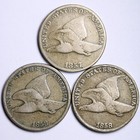 1857, 58-Sl & 58-Ll Flying Eagle Lot 3 Coin Short Set G/Vg Free Shipping