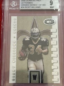 Ricky Williams 2000 Donruss Preferred Lettermen 1 de 400 #34/1000 grado BGS 9 - Imagen 1 de 7