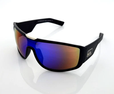 Gafas de sol deportivas Quicksilver con protección envolvente marco negro espejo azul-naranja NUEVO Foto 1 de 4