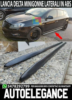 MINIGONNE LATERALI IN ABS PER LANCIA DELTA 2008-2014 SOTTO PORTA SPORTIVI - Immagine 1 di 4