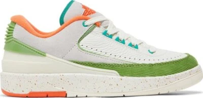 Nike WMNS Air Jordan 2 Retro Low TITAN DV6206-183 Womens New Sail Orange Green - Image 1 of 4