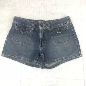 American Eagle Outfitters pantaloncino donna blu denim taglia 2 tasche con bottoni - Foto 1 di 11
