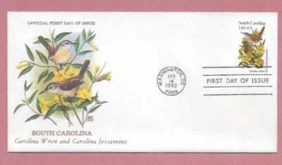 South Carolina State Bird & Flower Stamp FDC 1982 Sc # 1992 Chuck Ripper Artist - Image 1 of 2