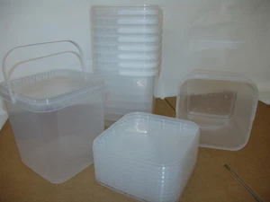 Kunststoffeimer transparent mit Deckel verschiedene Größen, lebensmittelecht - Bild 1 von 7