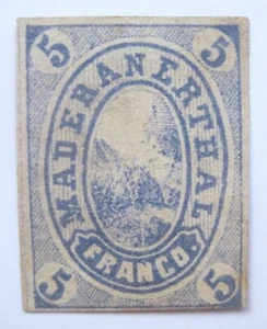 1871 Ausgabe Schweizer Lokalhotel Briefmarke Maderanerthal Schweiz dünner 5 + Periode - Bild 1 von 2