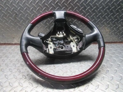 2003 LEXUS ES300 STEERING DRIVE WHEEL BLACK LEATHER RED WOOD GRAIN - Image 1 of 4