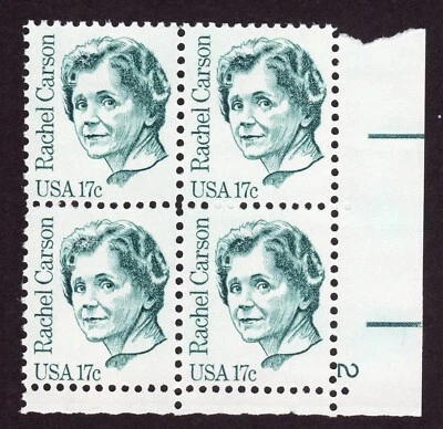 Scott #1857 Rachel Carson Plate Block of 4 Stamps - MNH P#2 LR - Image 1 of 2
