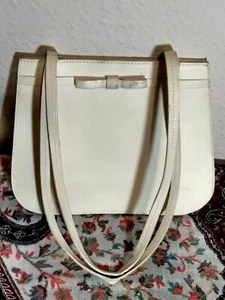Vintage kleine Furla Schultertasche elfenbein Leder - Bild 1 von 12