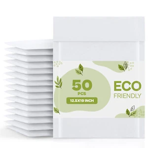 White Kraft Bubble Mailers 12.5" x 19" Padded Envelope Shipping Bags (#6) 50 Pcs - Picture 1 of 7