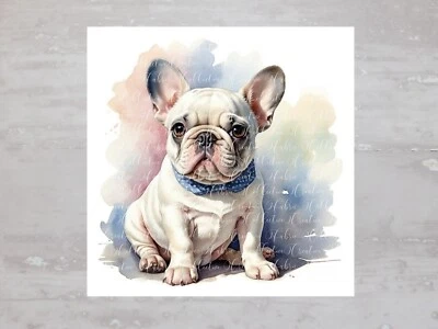 White French Bulldog Fabric Panel, Sewing Quilting Block, Clothing Applique A214 - Image 1 of 4