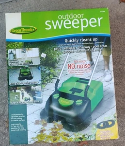 Walk-Behind Hand Push Outdoor Sweeper, Green Thumb Brand, New Old Stock - Picture 1 of 2