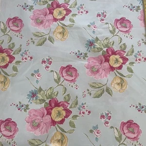 ABIGAIL Duckegg Clarke & Clarke FABRIC FLORAL x 14 Metres (MRP £12 A Metre) New! - Picture 1 of 11