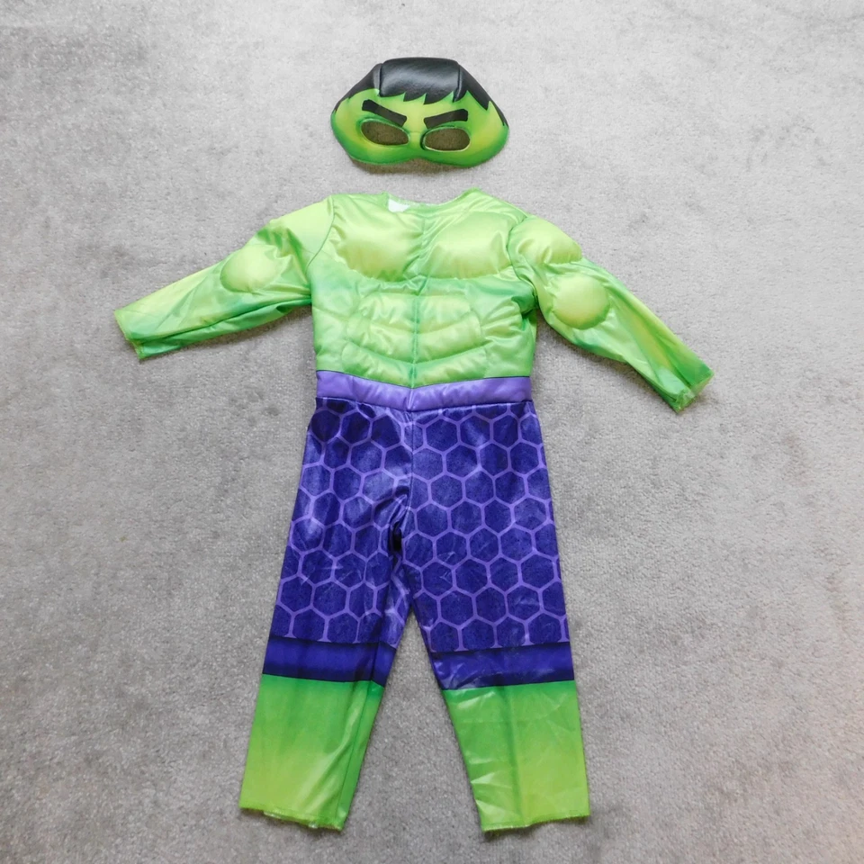 Disfraz HULK 2T Niño Pequeño Máscara Acolchado Músculo Mono Verde Jazwares Spidey Marvel Foto 1 de 4