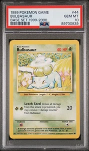PSA 10 Bulbasaur #44 Pokemon Game Base Set 1999-2000 - Picture 1 of 2