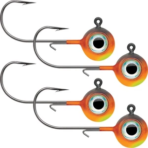VMC Neon Moon Eye 1/8 Oz. 3D Holographic Jig - 4 Pack - Hot Tiger - Picture 1 of 5