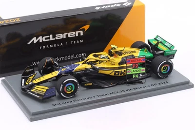 MODELLINO AUTO 1:43 SPARK F1 MCLAREN MCL38 LANDO NORRIS MONACO GP 2024 DIE CAST - Immagine 1 di 4
