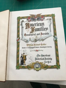 American Families Genealogical and Heraldic - Red Leather Boards - Undated - Imagen 1 de 19
