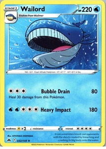 Wailord - Rare - Crown Zenith - 032/159 - NM - Normal - Picture 1 of 2