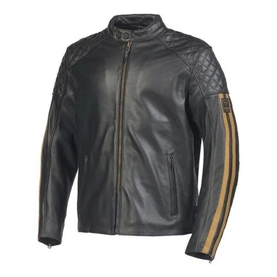 Chaqueta de cuero para motociclista real Triumph Braddan para hombre chaqueta de carreras de cuero de vaca Foto 1 de 3