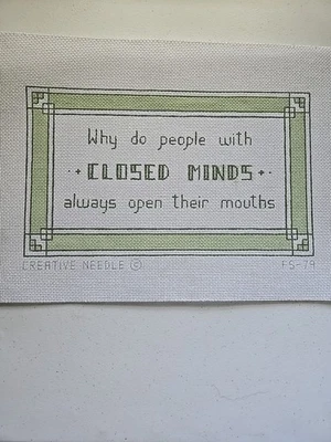 Why do People With Closed Minds Always Open Lienzo Pintado Punta de Aguja 18 Mallas Foto 1 de 3