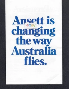 ANSETT AUSTRALIEN 1990er JAHRE VERÄNDERT DIE ART UND WEISE AUSTRALIEN FLIEGT BROSCHÜRE 3 KLASSEN - Bild 1 von 3