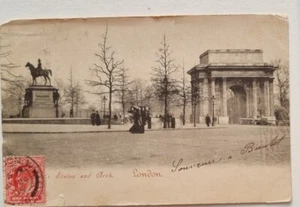 VINTAGE POSTCARD 1905 WELLINGTON'S STATUE AND ARCH - Picture 1 of 2