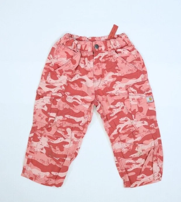 Pantalones cargo Carhartt Jóvenes Niñas Rosa Camuflaje Camuflaje Cintura Ajustable 10 Reg Foto 1 de 4