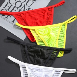 Sexy Männer Dessous Tanga Bikini Brief G-String-Beutel Tanga Transparent ▽ - Picture 1 of 17