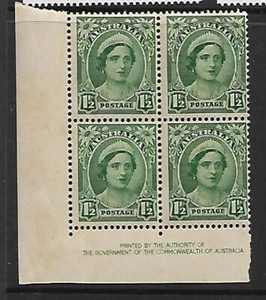 1942 Queen Elizabeth 1 ½ d  Imprint Block of 4  MUH/MNH As Issued - Picture 1 of 1