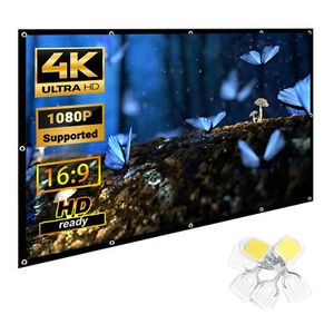 100" Foldable Portable Projector Screen 16:9 Outdoor Home Movie Cinema Theater - Picture 1 of 19