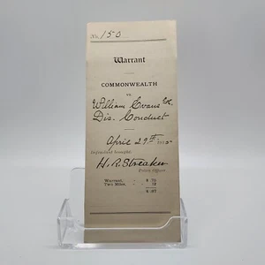 Antique Complaint AND Warrant Commonwealth of Pennsylvania #150 April 29, 1915 - Imagen 1 de 2