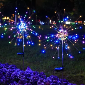 Garden Solar Firework Lights Outdoor Waterproof Path Lawn Lamp Decor 200 LED - Picture 1 of 15