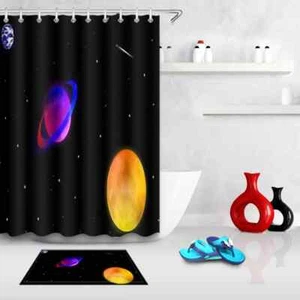 Revestimiento de cortina de ducha de poliéster impermeable para baño Moon Decorar resistente al agua - Imagen 1 de 8