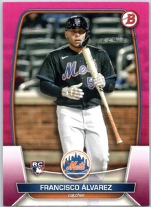 Carta Bowman 2023 fucsia RC/299 Francisco Alvarez #49 Mets - Foto 1 di 2