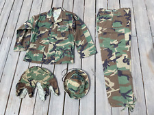 Original US Army 1990's Woodland Pattern Shirt, Trousers, Helmet Cover & Boonie