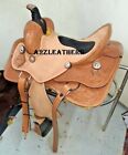 Designer Brown Western Leather Barrel saddle with full horse roughout Seat