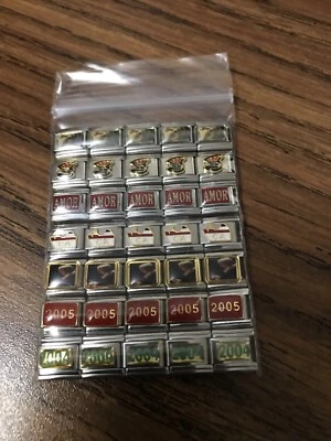 Dijes italianos lote mixto al por mayor 35 piezas esmalte - Enlaces láser 9mm K0012 Foto 1 de 4