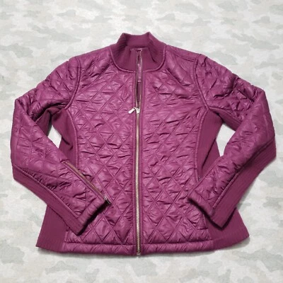 Chaqueta Prana Mujer Grande Púrpura Cremallera Completa Exterior Acolchada Diamante Foto 1 de 4