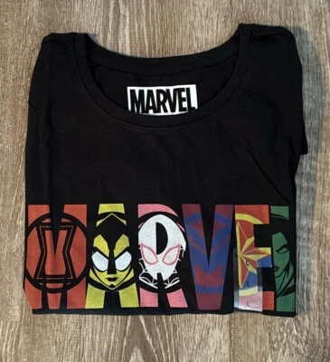 New Marvel Black T Shirt Regular Fit Women’s Size L - Image 1 of 4