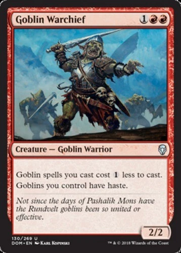 MTG - Goblin Warchief - Dominaria - NM, English Magic FLAT RATE SHIP - Image 1 of 1