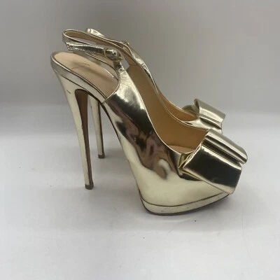 Giuseppe Zanotti Sharon 105 Gold Mirror Pumps Womens Size 36 US 6 (XB) - Image 1 of 4