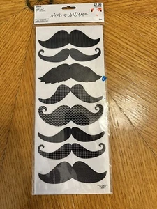 Mustache Stickers Self Adhesive ~ Stickers 8 Stickers Per Package 5” Long - Picture 1 of 2