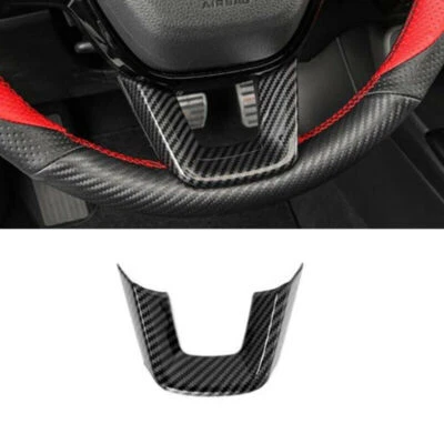 Carbon Fiber ABS Car Steering Wheel Decor Cover Trim For Honda Civic 2022-2023 - Image 1 of 4