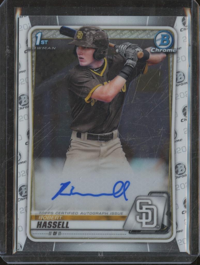 2020 Bowman Draft ROBERT HASSELL RC 1st Chrome Auto San Diego Padres BP1